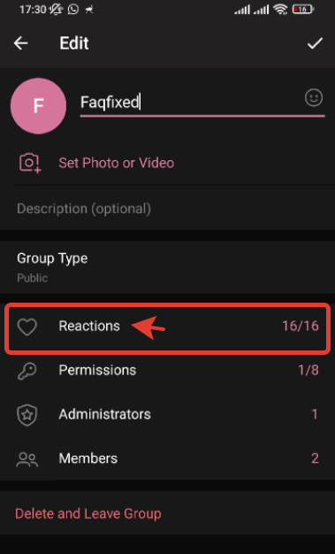 How to enable reactions in your Telegram group