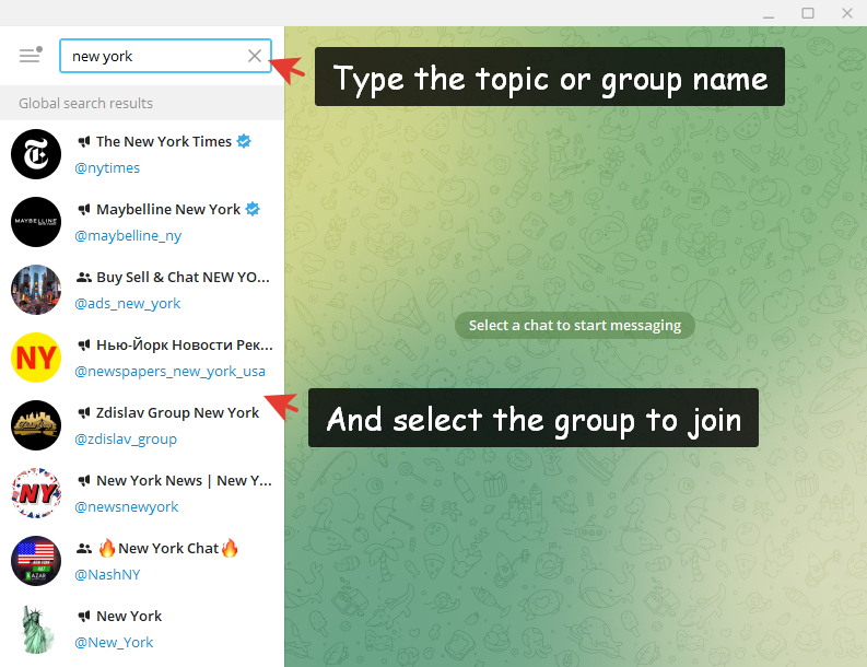 How to find groups on Telegram