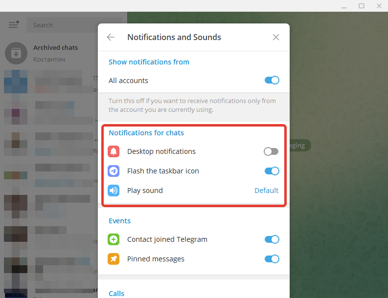 How to mute notifications for a specific chat, group or channel in Telegram